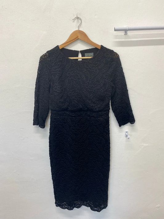 Fabulous Ruth Langsford Lace effect stretch black midi dress Uk12 MW001
