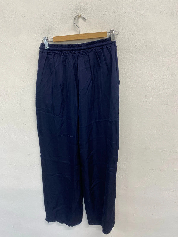 Lovely sugarbabe silk blend blue relax trouser drawstring made in Italy UK 10 SS002