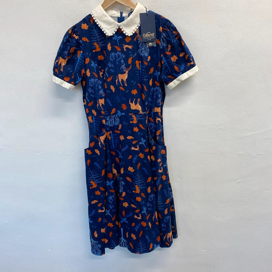 Fabulous Vintage Collectif forest friends dress New Uk14 JR001