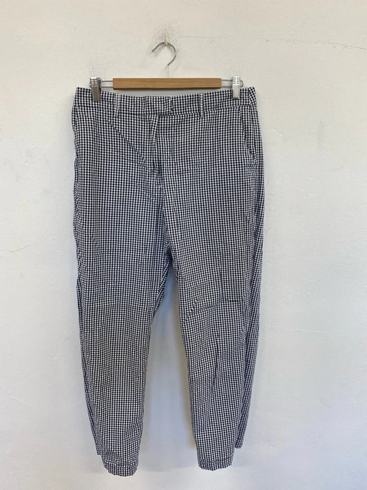 M&S Fab Straight Cut Gingham Trousers UK 12 LN001