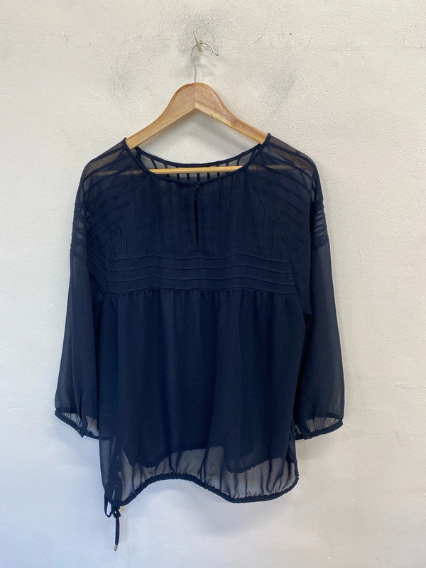 Lovely next navy sheer blouse UK 20 KN002