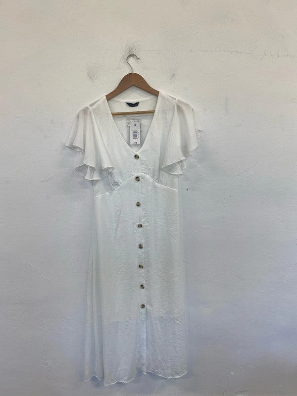 Et Vous Elegant White A-line Midi Dress UK 12 AO001
