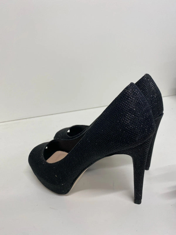Fabulous Carvela Black peep toe shimmer sparkly party stilletos UK6 LH002