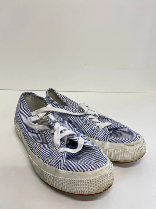 Fabulous Superga stiped blue & white deck shoe trainer UK6 NN001
