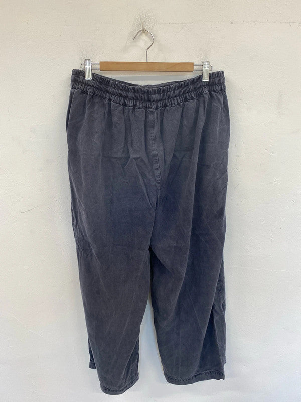 River Island Chic Slate Grey Relaxed Fit Trousers UK 14 DF002