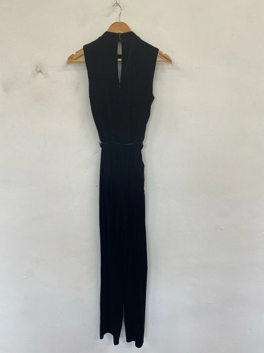 Per Una Elegant Black Velvet Jumpsuit UK 10 MB001