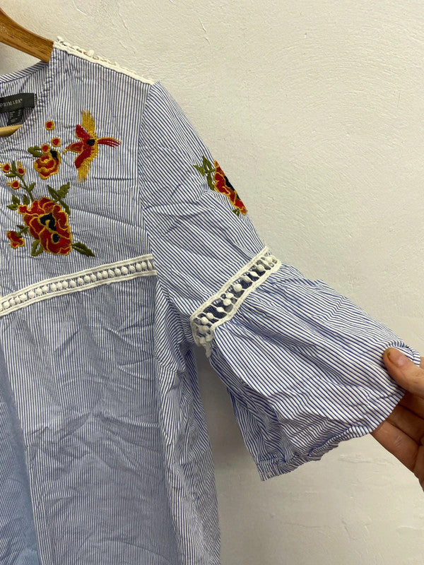 Fun and flirty pure cotton summer boho tunic top Uk20 CR002