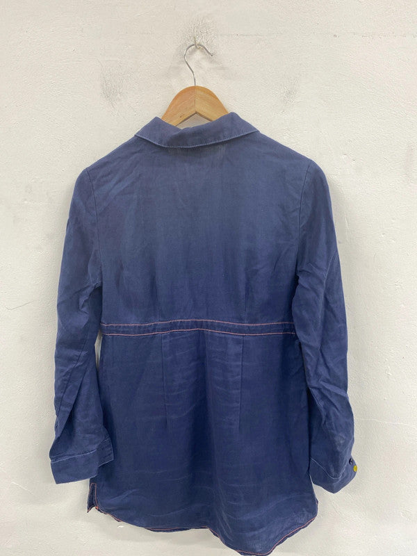 Boden Fabulous Blue Button Detail Mini Dress UK 10 MM005