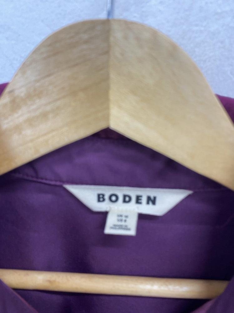 Stunning Boden Purple Velvet Look Shirt UK 12 HS002