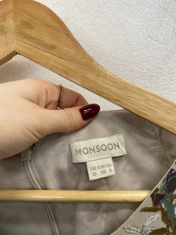 Gorgeous monsoon botanical butterfly midi dress UK 10 AE001