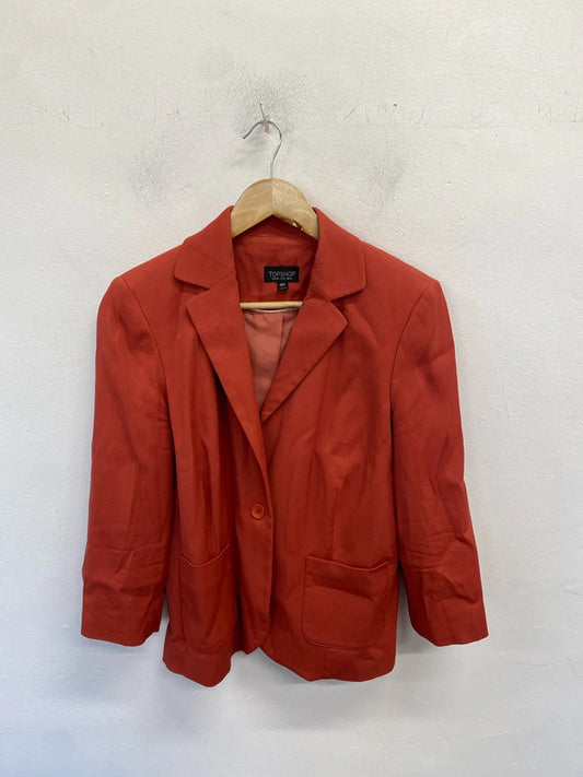 Lovely burnt orange Topshop blazer UK 12 AO001