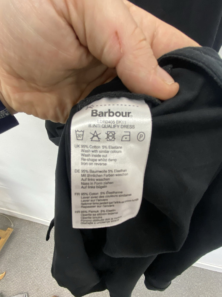 BARBOUR INTERNATIONAL QUALIFY Dress - UK8 Cinch Waist Black Vest T-shirt FE001