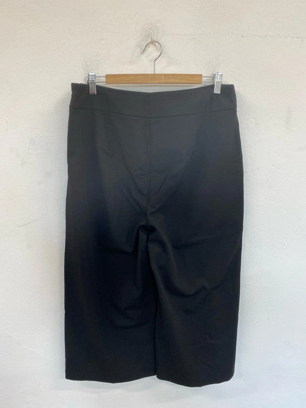 M&S Chic Black Wide Leg Trousers UK 16 LB010
