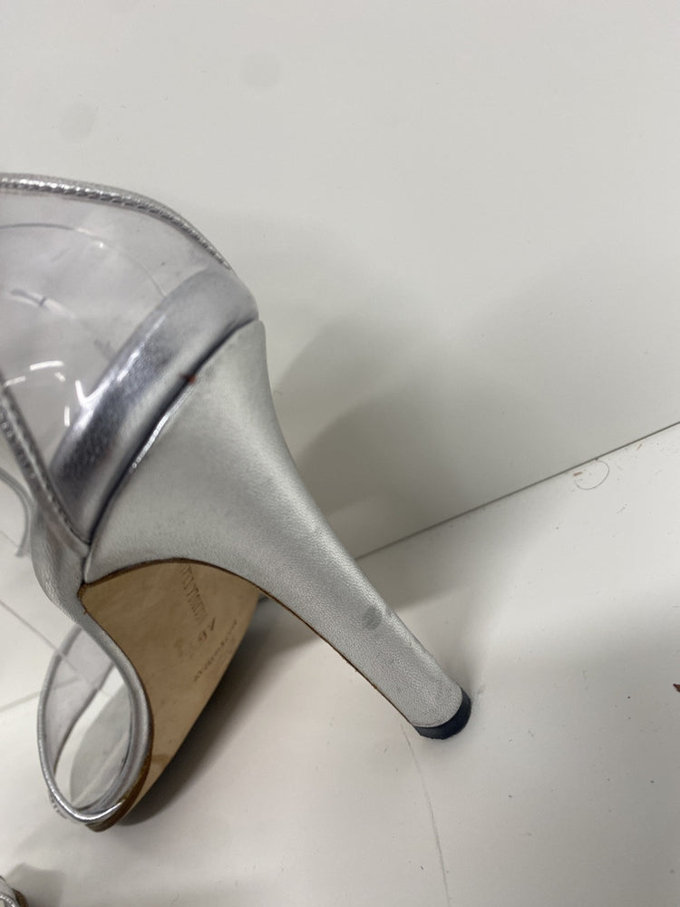 Lovely Manolo Blahnik C Lucita Plastic Transparent Heels UK 7 JP001