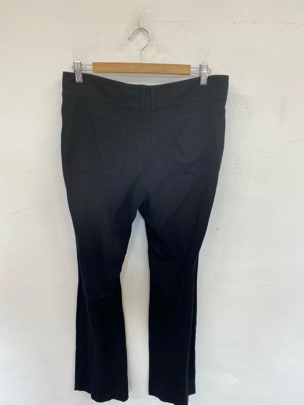 Next Chic Black Flare Leg Trousers UK 12 R PJ001