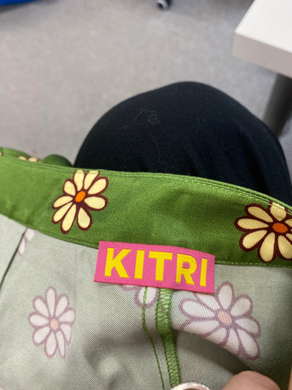 Stunning kitri green daisy trousers UK 12 SS002