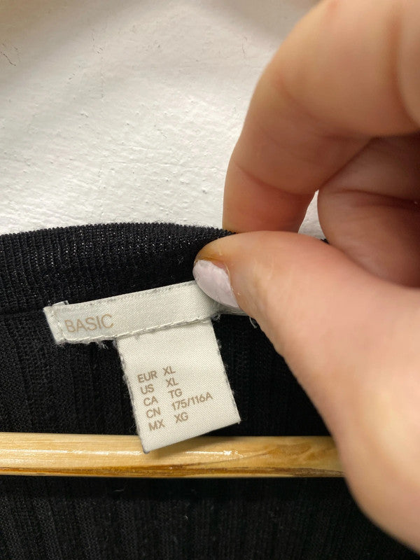 Fabulous oversized H&M ribbed v neck jumper semi sheer Ukxl 14-16!KM003