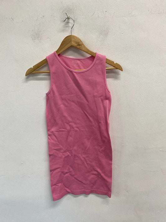 Lovely Primark pink seamless ribbed dress UK L SD001