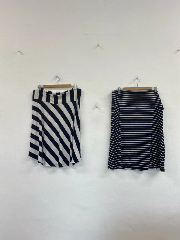 Gap & Old Navy Fabulous Nautical Stripe Skirts Duo UK 16 #8 RG021
