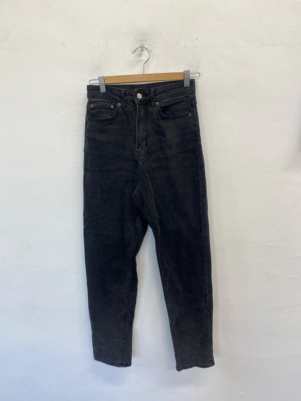 Lovely black mom jeans h&m black UK 8 LH002