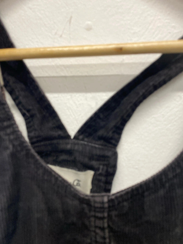 Fabulous Black charoacl cord pinafore Mini dress Primark Uk12 MA003