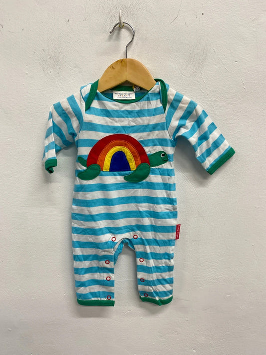 Lovely boys baby grow Toby tiger rainbow blue stripe 0-3 month RA001