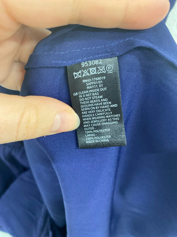 Monsoon Fabulous Navy Beaded Mini Dress UK 8 AG006