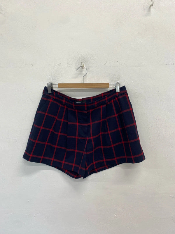 Stunning mango navy red checkered shorts UK 12 JM005