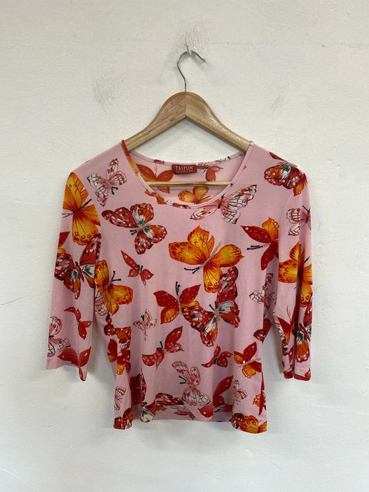 Taifun Fabulous Pink & Butterfly Sequin Top UK 12 LW005
