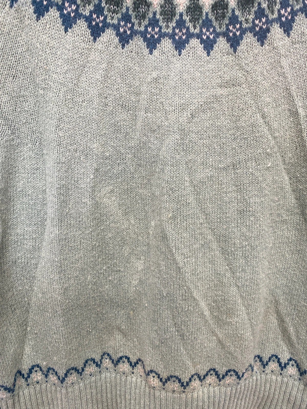 FatFace Lovely Sage Green Folksy Style Jumper UK 10 JM007