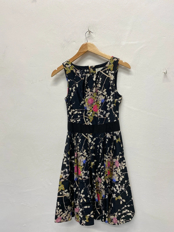 Super cute floral fit & flare dress party events Uk8 by Almari CF002