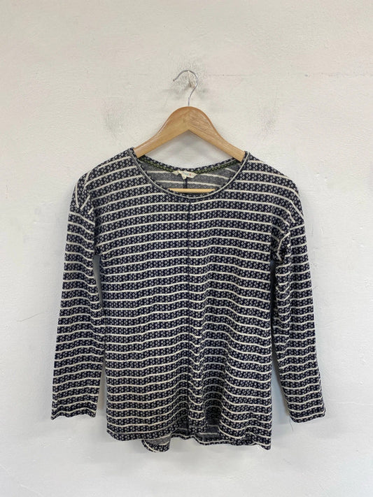 White Stuff Boho Navy & White Light Weight Jumper UK 8 MM005