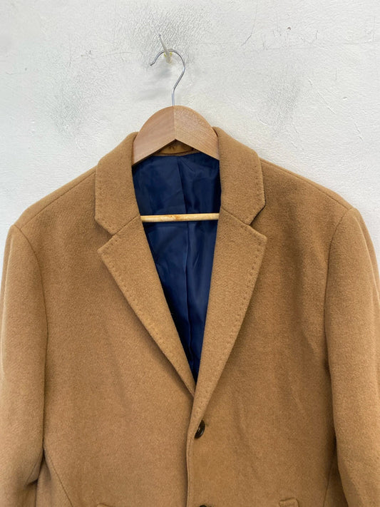 Lovely m&s men’s brown wool blend overcoat UK M CJ001