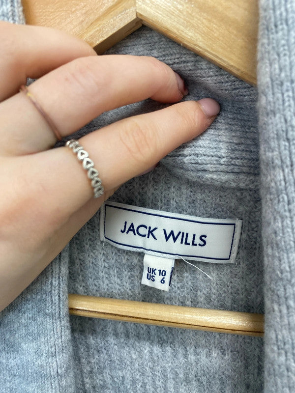 Lovely Jack wills grey longline thick knit cardigan UK 10 MB001