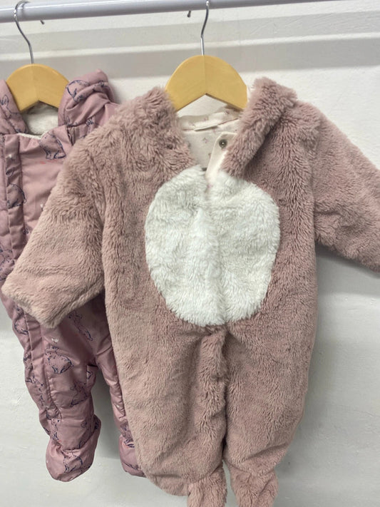 Cute duo of Bunny suits winter snow #15 6-9months KM004