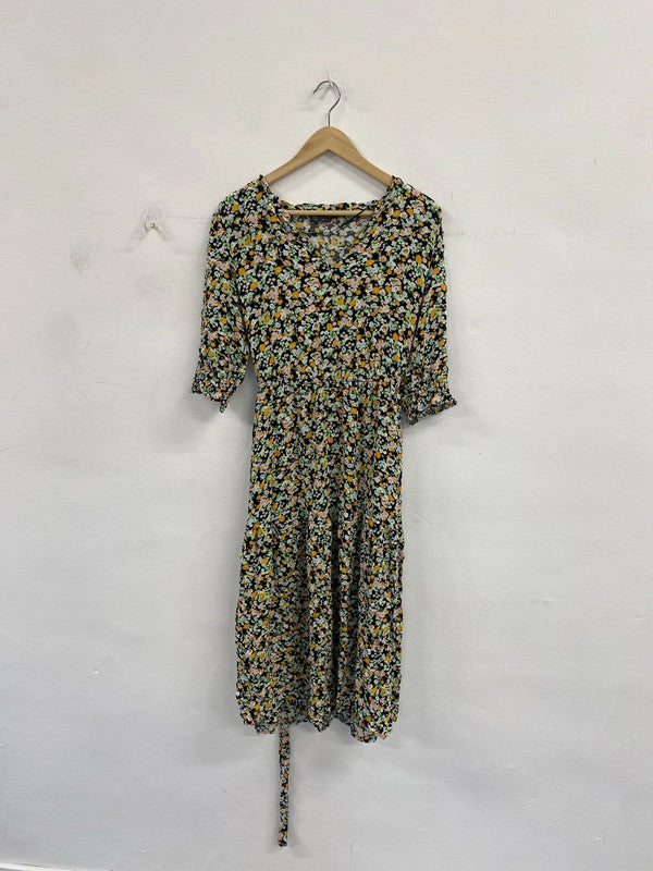 Stunning M&S floral midi dress uk 14R KS003