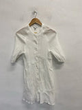 Topshop white textured 3/4 sleeve mini dress UK 12 KS002