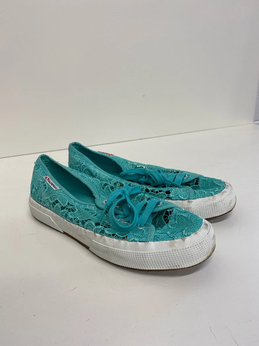 Fabulous SuperGa teal lace delicate pumps UK6 classics JR001