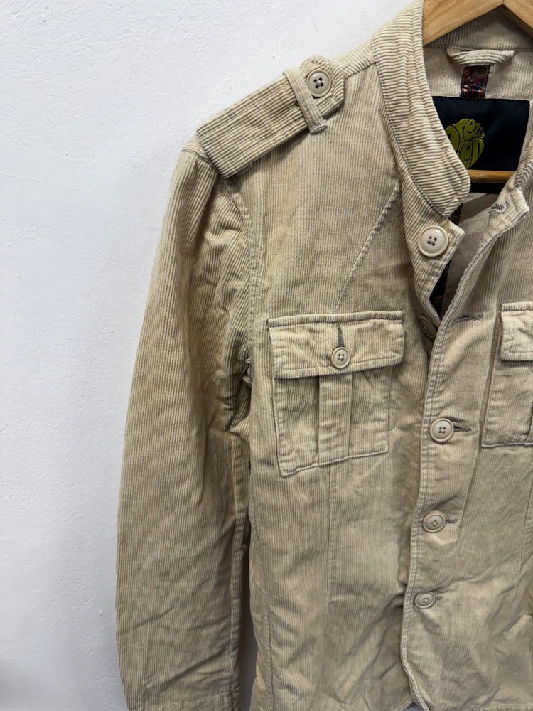 Pretty Green corduroy casual terrace oi polloi shacket XS sand beige AM012