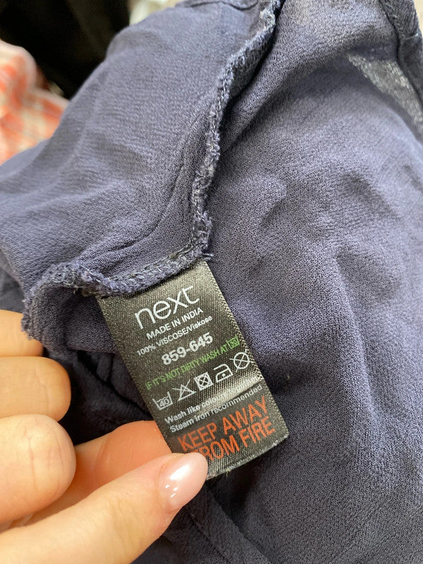 Lovely next navy semi sheer blouse UK 20 NC001