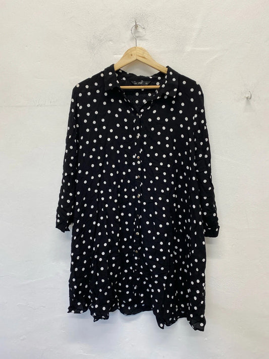 Fabulous F&F spotty tunic shirt dress Uk22 monochrome IM001
