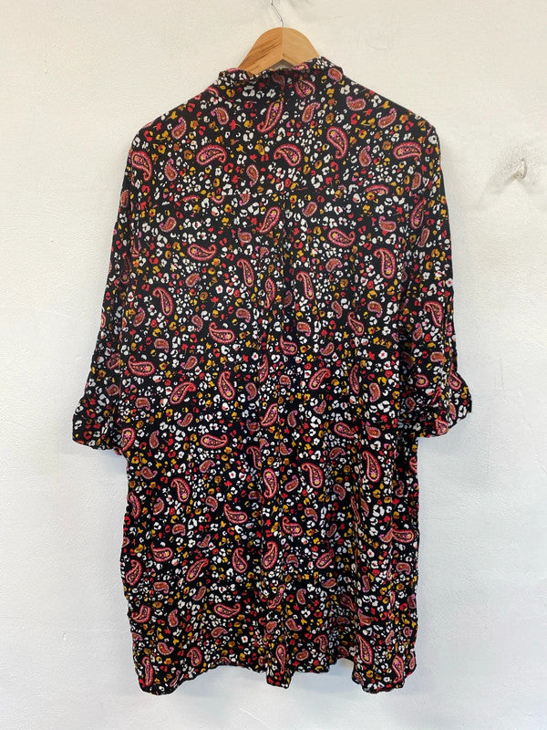 Papaya Fabulous Black Paisley Ditsy Animal Print Tunic UK 24 IM001