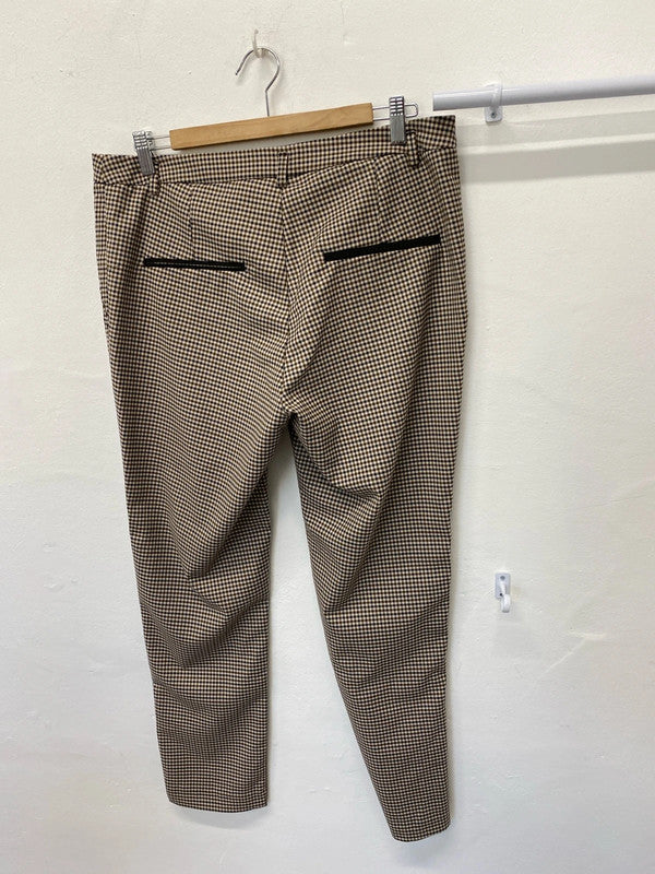 Fabulous Brown checked tailored trousers H&M Uk14 KM003