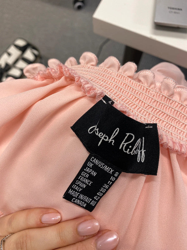 Stunning Joseph ribkoff blush pink gypsy Bardot top UK 10 KM004
