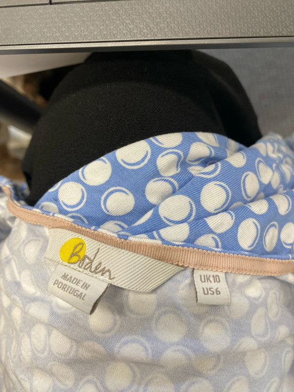 Lovely Boden blue spotted low bust top UK 10 AO001