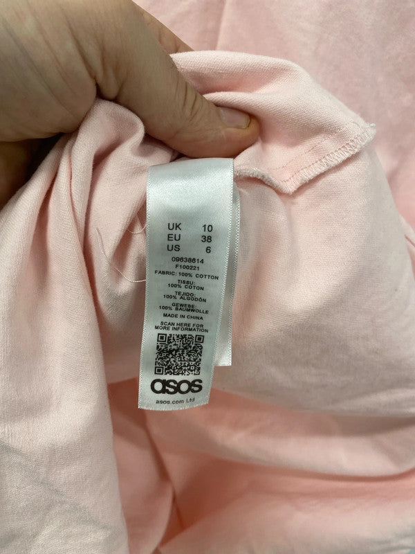 Cute blush pink asos shacket oversized cotton twill UK10 KS002