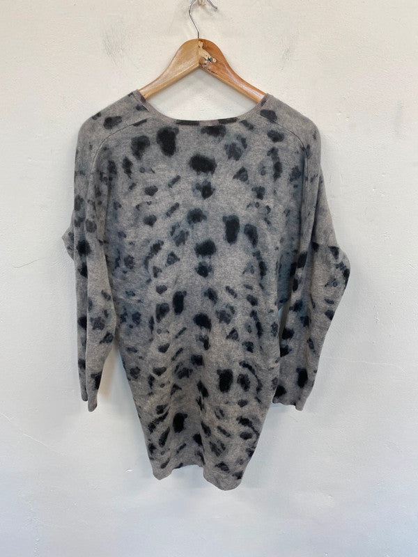 M&S Chic Cashmere Leopard Print Jumper UK 12 MD002