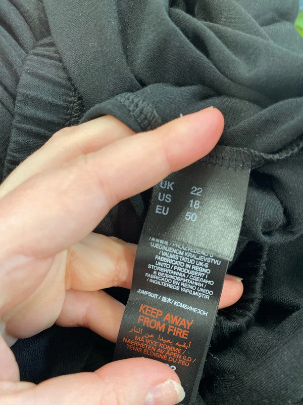 Simply Be Chic Black Strapless Crop Jumpsuit UK 22 LK006