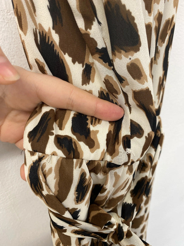 Ultra Pink Fabulous Giraffe Pattern Beaded Detailing Jumpsuit Size M JB005