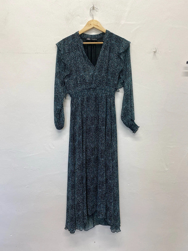 Fab Zara Ditsy Midi dress floaty romantic Dress UkS JM005